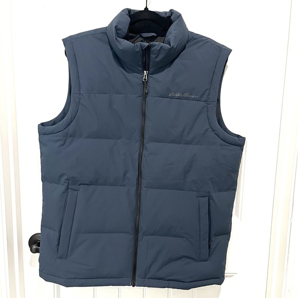 Eddie Bauer Other - Eddie Bauer EB550 Down Vest Mens Size Large Navy Blue Quilted Puffer Full Zip